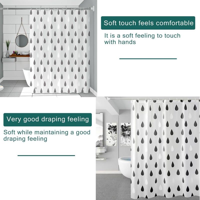 jssablo Shower Curtain Liner, 100% Waterproof Peva Shower Curtains with 3 Duty Heavy Bottom Magnets and 12 Rust Proof Grommets, 72x72 Weighted Shower Liner for Shower Stall, Bathtubs - Image 5